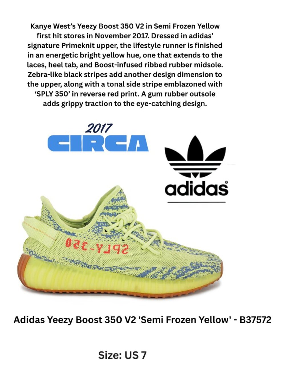 Adidas Yeezy Boost 350 V2 'Semi Frozen Yellow' - B37572